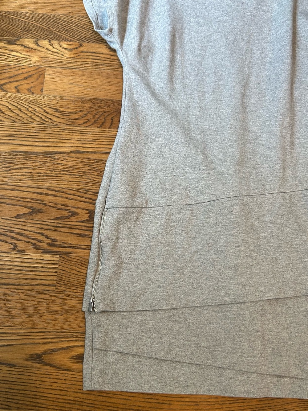 Banana Republic Light Heather Gray Asymmetrical Knit Mini Dress - Picture 4 of 11
